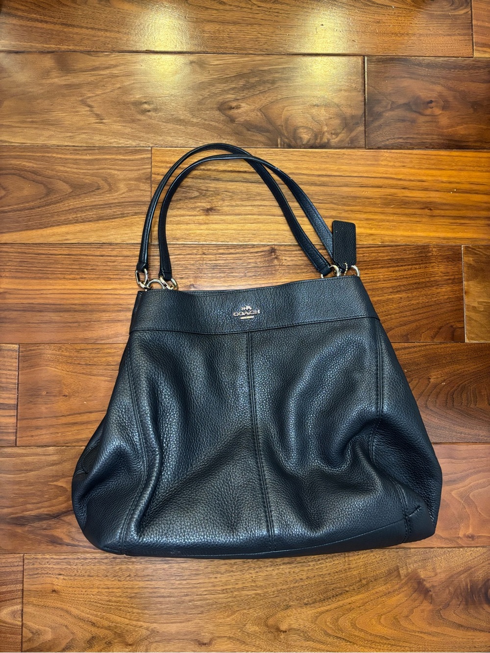 Coach Black Pebbled Leather Shoulder Bag